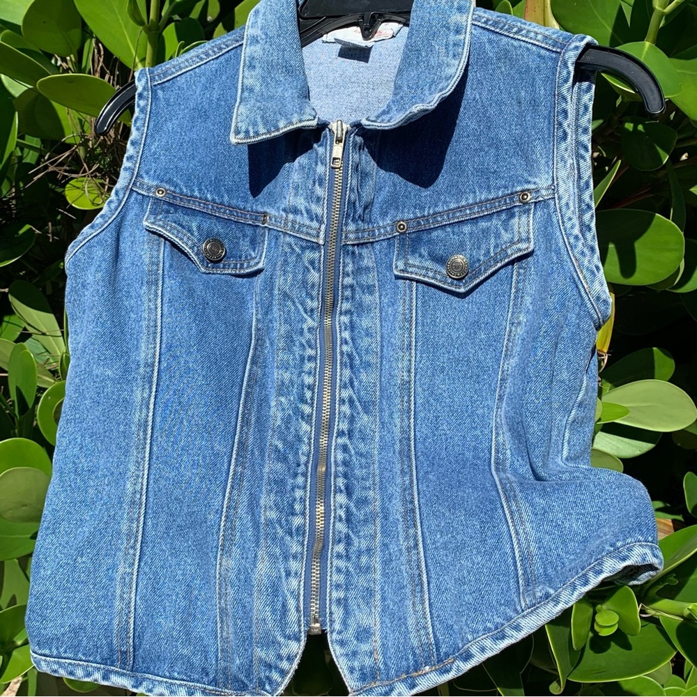 Vintage Jean Vest Jacket| Chazz By Charles Ghailian